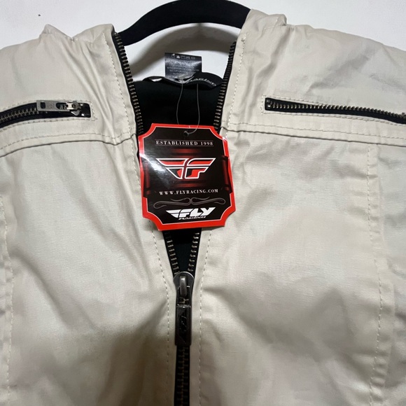 Fly Racing Cream Zip Front Jacket - Picture 3 of 5